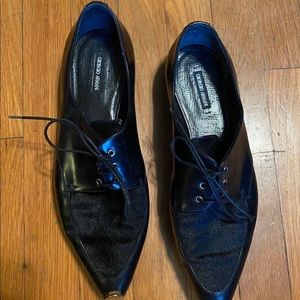 Giorgio Armani black lace up loafer